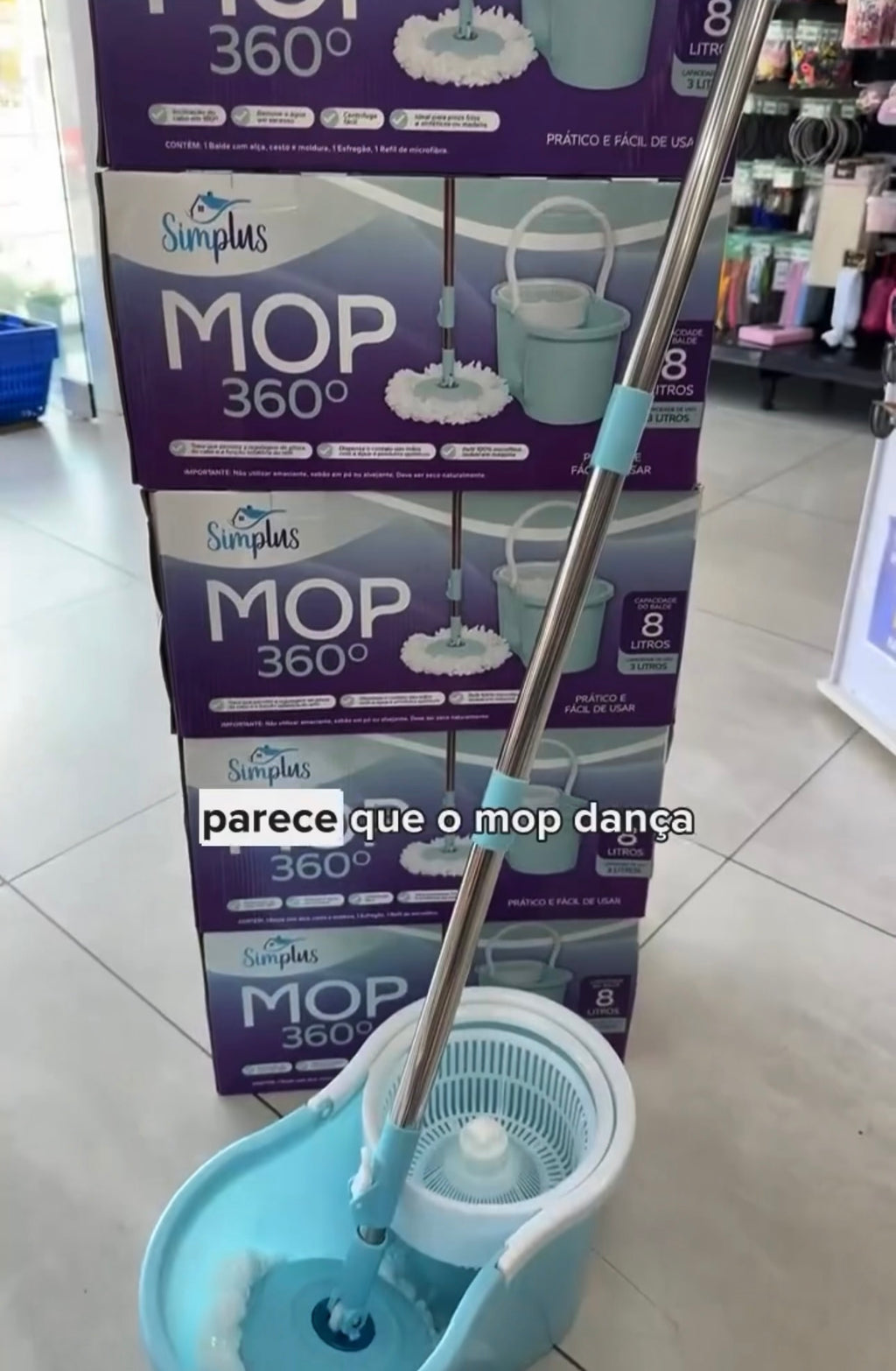 Mop Giratório 360° Graus.                   – Limpeza Rápida e Sem Esforço