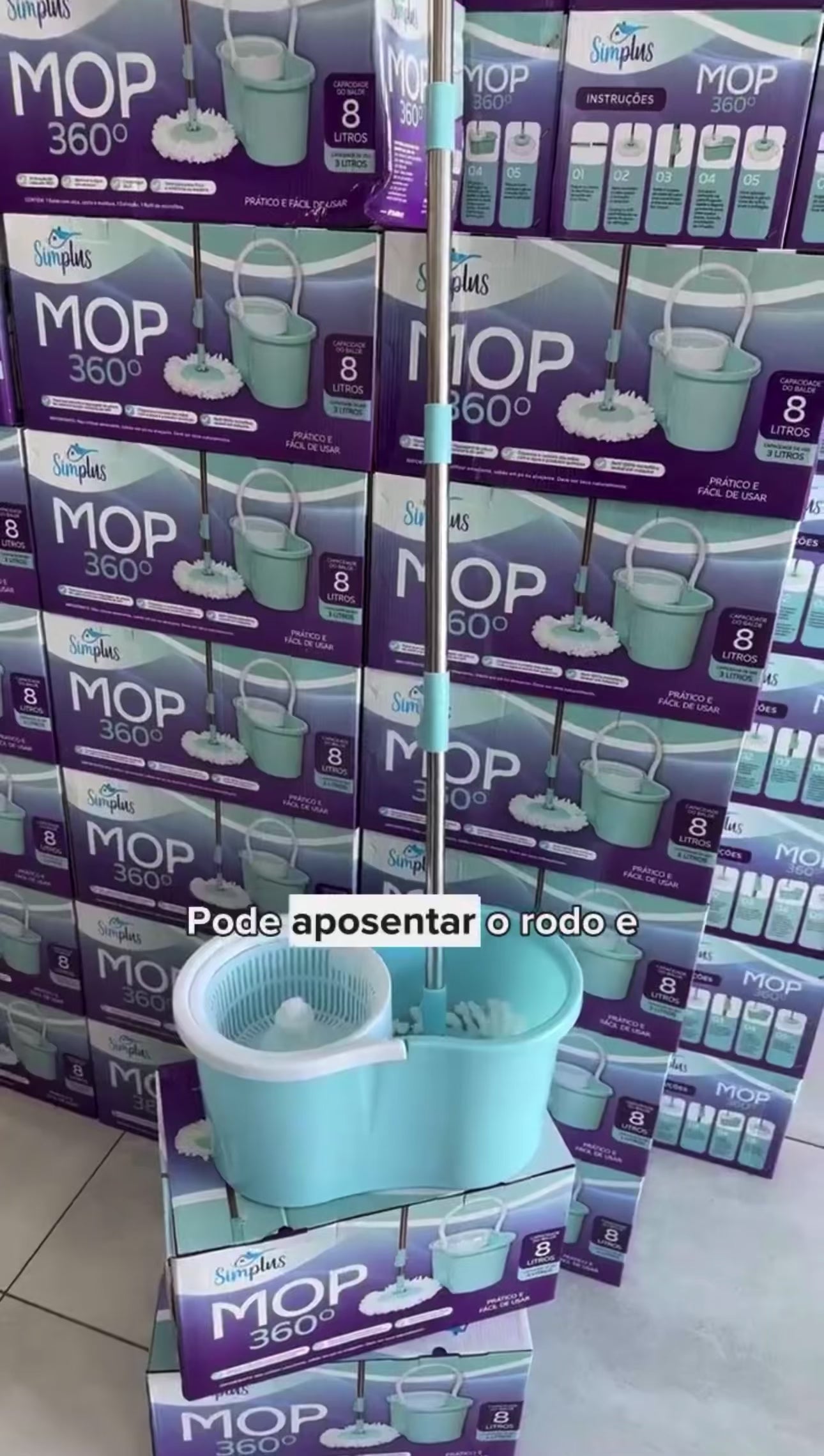 Mop Giratório 360° Graus.                   – Limpeza Rápida e Sem Esforço