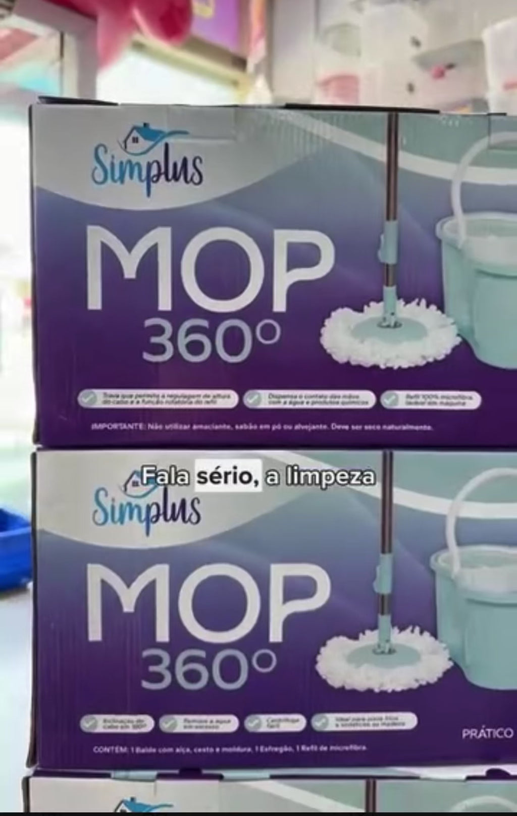 Mop Giratório 360° Graus.                   – Limpeza Rápida e Sem Esforço